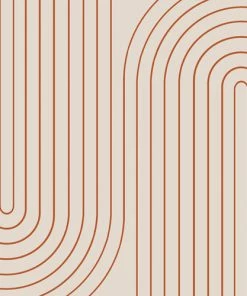 DYD MINIMAL LINE CURVATURE CORAL 2 SHOWER CURTAIN BATH