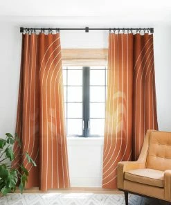 DYD WALL DECOR MINIMAL LINE CURVATURE CORAL WINDOW CURTAINS