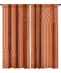 DYD WALL DECOR MINIMAL LINE CURVATURE CORAL WINDOW CURTAINS
