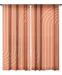 DYD WALL DECOR MINIMAL LINE CURVATURE CORAL WINDOW CURTAINS