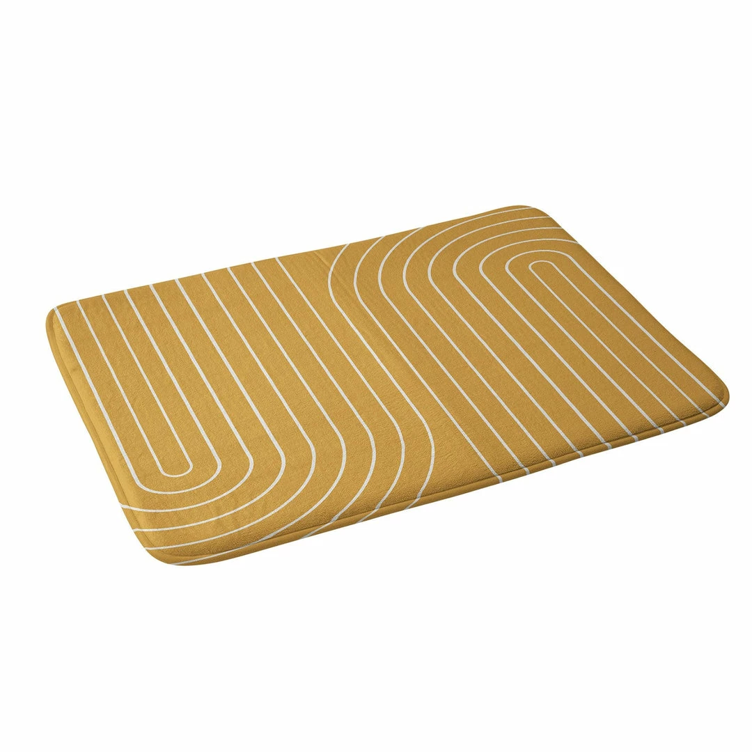DYD MINIMAL LINE CURVATURE GOLD MEMORY FOAM BATH MAT 4 DYD MINIMAL LINE CURVATURE GOLD MEMORY FOAM BATH MAT