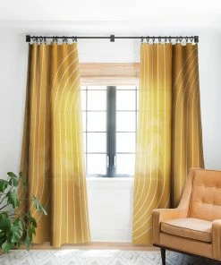 DYD MINIMAL LINE CURVATURE GOLD WINDOW CURTAINS