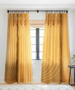 DYD MINIMAL LINE CURVATURE GOLD WINDOW CURTAINS