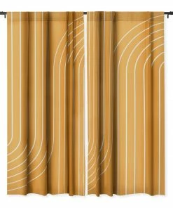 DYD MINIMAL LINE CURVATURE GOLD WINDOW CURTAINS