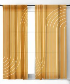 DYD MINIMAL LINE CURVATURE GOLD WINDOW CURTAINS