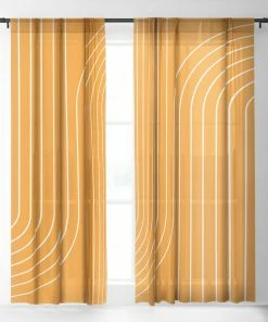 DYD MINIMAL LINE CURVATURE GOLD WINDOW CURTAINS