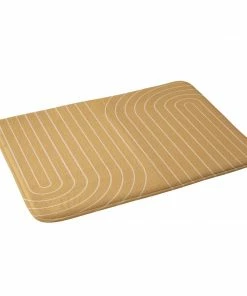 DYD MINIMAL LINE CURVATURE ORANGE MEMORY FOAM BATH MAT