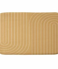 DYD MINIMAL LINE CURVATURE ORANGE MEMORY FOAM BATH MAT
