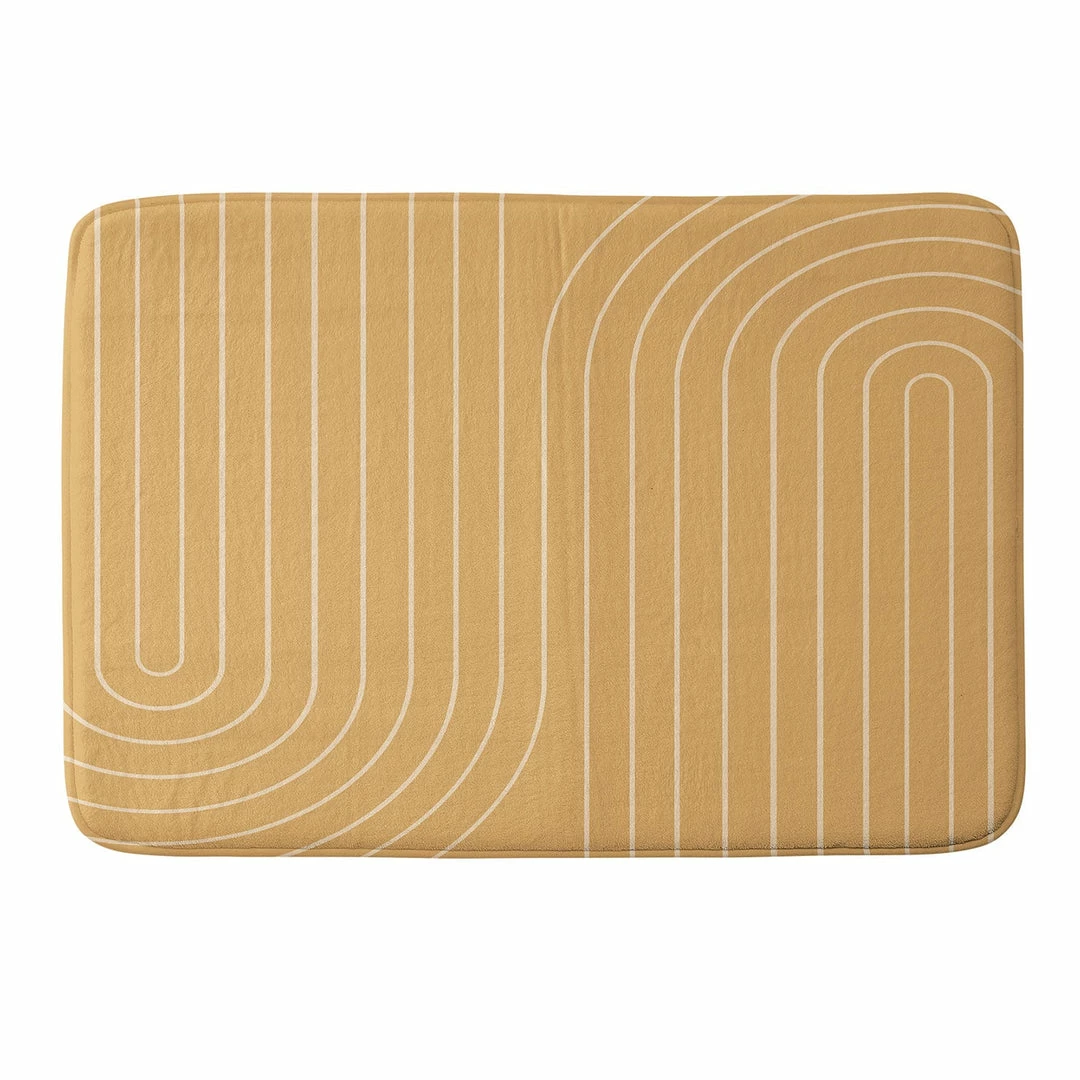 DYD MINIMAL LINE CURVATURE ORANGE MEMORY FOAM BATH MAT 3 DYD MINIMAL LINE CURVATURE ORANGE MEMORY FOAM BATH MAT