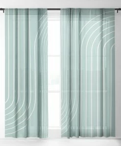 DYD WALL DECOR MINIMAL LINE CURVATURE SAGE WINDOW CURTAINS