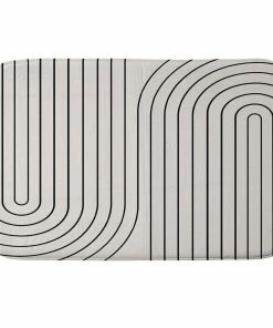 DYD MINIMAL LINE CURVATURE WHITE MEMORY FOAM BATH MAT