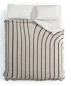 DYD BLACK MINIMAL LINE CURVATURE WHITE DUVET / COMFORTER