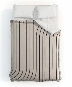 DYD BLACK MINIMAL LINE CURVATURE WHITE DUVET / COMFORTER