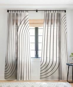 DYD MINIMAL LINE CURVATURE WHITE WINDOW CURTAINS WALL DECOR