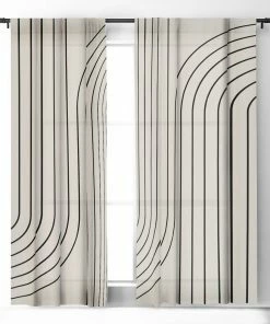 DYD MINIMAL LINE CURVATURE WHITE WINDOW CURTAINS WALL DECOR