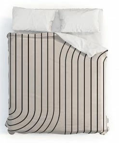 DYD BLACK MINIMAL LINE CURVATURE WHITE DUVET / COMFORTER