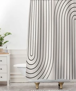 DYD MINIMAL LINE CURVATURE WHITE MEMORY FOAM BATH MAT