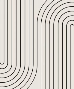 DYD BATH MINIMAL LINE CURVATURE WHITE SHOWER CURTAIN