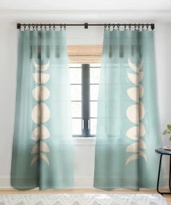 DYD MINIMAL MOON PHASES SAGE WINDOW CURTAINS