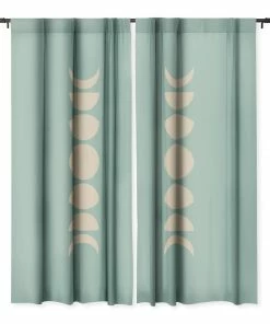 DYD MINIMAL MOON PHASES SAGE WINDOW CURTAINS