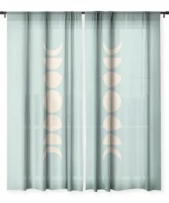 DYD MINIMAL MOON PHASES SAGE WINDOW CURTAINS