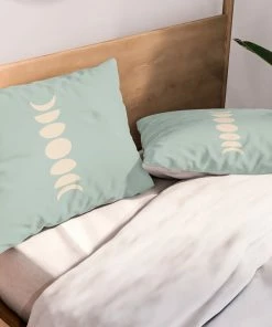 DYD SKY & WATER MINIMAL MOON PHASES SAGE PILLOW SHAMS