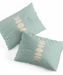 DYD SKY & WATER MINIMAL MOON PHASES SAGE PILLOW SHAMS