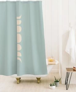 DYD BATH MINIMAL MOON PHASES SAGE SHOWER CURTAIN