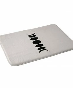 DYD MINIMAL MOON PHASES WHITE MEMORY FOAM BATH MAT
