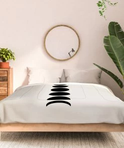 DYD BLACK MINIMAL MOON PHASES WHITE DUVET / COMFORTER