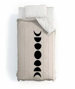 DYD BLACK MINIMAL MOON PHASES WHITE DUVET / COMFORTER