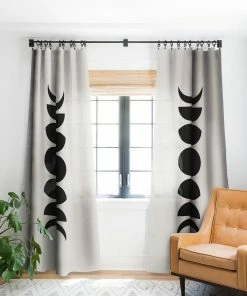 DYD MINIMAL MOON PHASES WHITE WINDOW CURTAINS