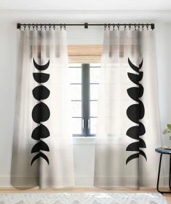 DYD MINIMAL MOON PHASES WHITE WINDOW CURTAINS