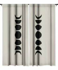 DYD MINIMAL MOON PHASES WHITE WINDOW CURTAINS