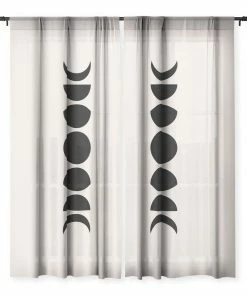 DYD MINIMAL MOON PHASES WHITE WINDOW CURTAINS