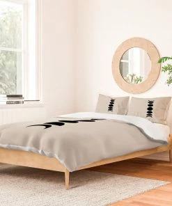 DYD BLACK MINIMAL MOON PHASES WHITE DUVET / COMFORTER