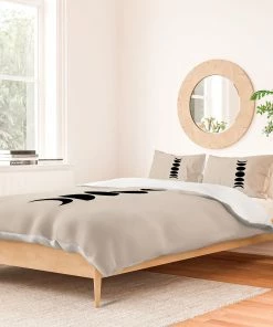 DYD BLACK MINIMAL MOON PHASES WHITE DUVET / COMFORTER