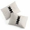 DYD MINIMAL MOON PHASES WHITE PILLOW SHAMS BLACK