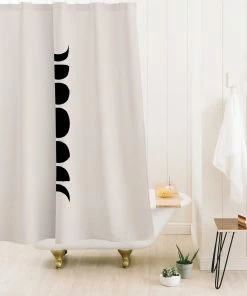 DYD MINIMAL MOON PHASES WHITE SHOWER CURTAIN BATH