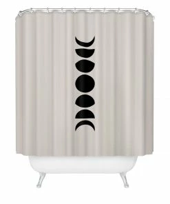 DYD MINIMAL MOON PHASES WHITE SHOWER CURTAIN BATH