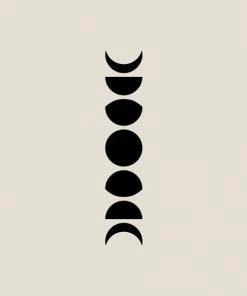 DYD MINIMAL MOON PHASES WHITE SHOWER CURTAIN BATH