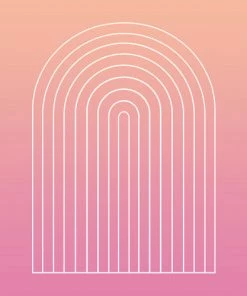 DYD BATH OMBRE ARCH VII SHOWER CURTAIN