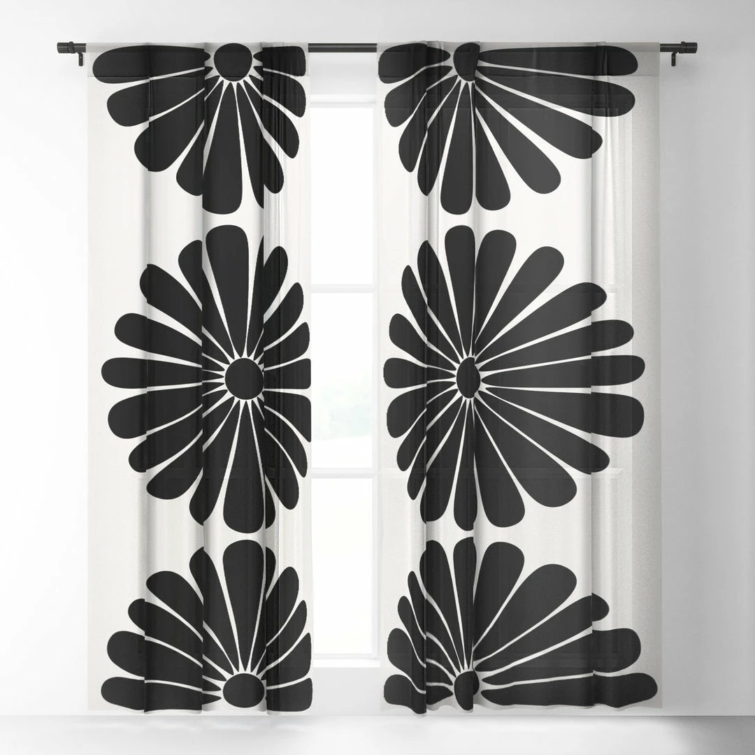 DYD RETRO DAISY I WINDOW CURTAINS 8 DYD RETRO DAISY I WINDOW CURTAINS