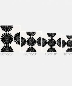 DYD RETRO DAISY THROW PILLOW BLACK