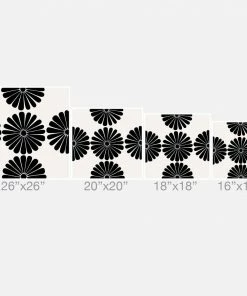 DYD BLACK RETRO DAISY THORW PILLOW