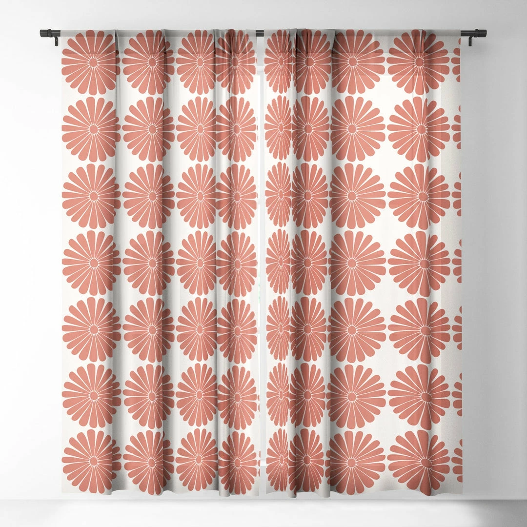 DYD RETRO DAISY III WINDOW CURTAINS WALL DECOR 6 DYD RETRO DAISY III WINDOW CURTAINS WALL DECOR