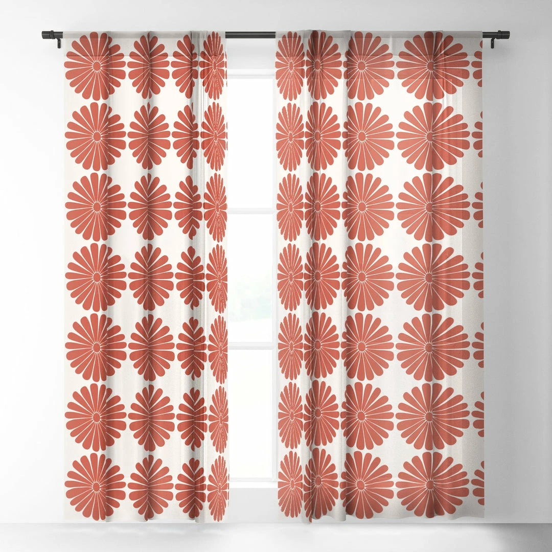 DYD RETRO DAISY III WINDOW CURTAINS WALL DECOR 8 DYD RETRO DAISY III WINDOW CURTAINS WALL DECOR
