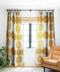 DYD WALL DECOR RETRO DAISY V WINDOW CURTAINS