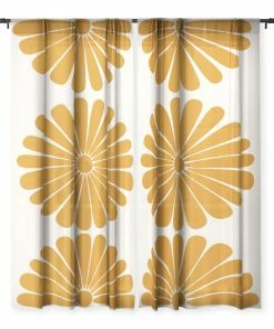 DYD WALL DECOR RETRO DAISY V WINDOW CURTAINS