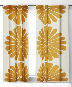 DYD WALL DECOR RETRO DAISY V WINDOW CURTAINS